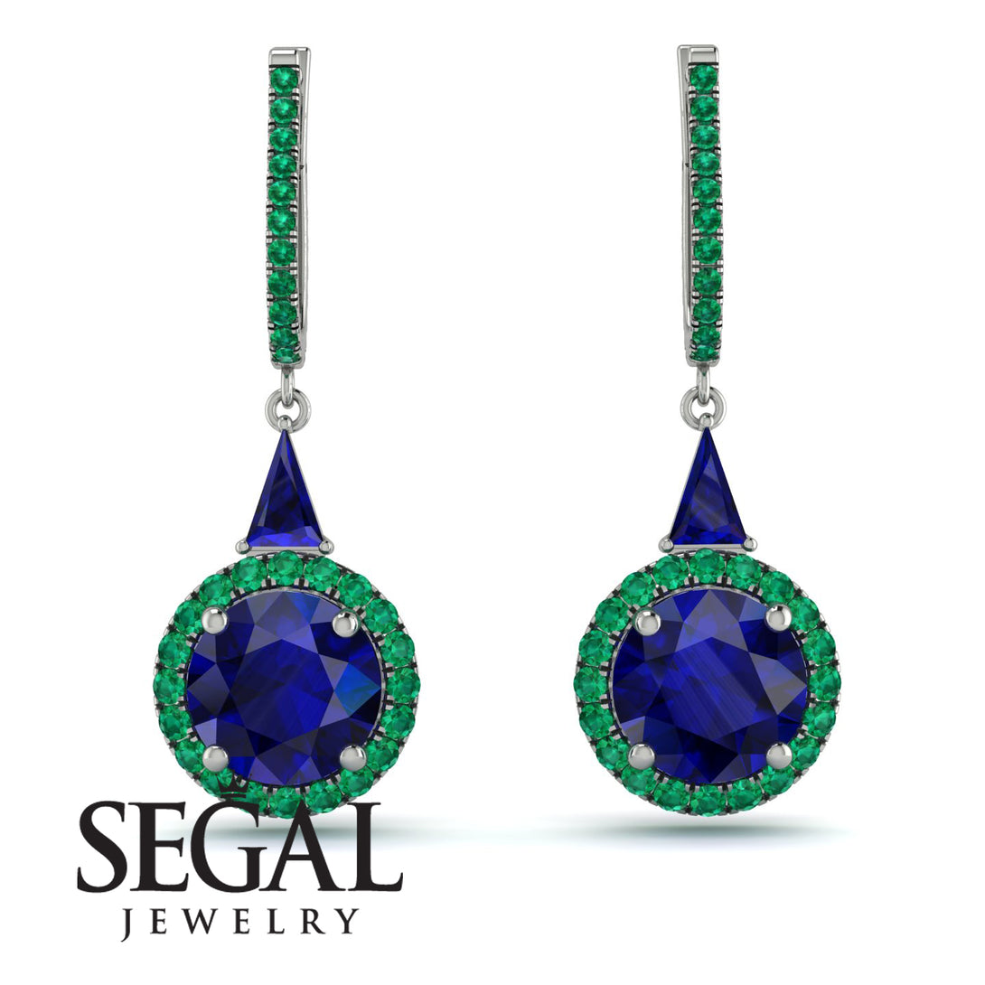 Hidden Halo Sapphire Earrings - Joanna No. 30