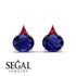 Hidden Halo Sapphire Earrings - Rosalie No. 59