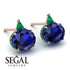 Hidden Halo Sapphire Earrings - Rosalie No. 29