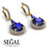 Hidden Halo Sapphire Earrings - Joanna No. 13