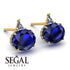 Hidden Halo Sapphire Earrings - Rosalie No. 13