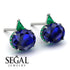 Hidden Halo Sapphire Earrings - Rosalie No. 30