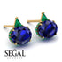 Hidden Halo Sapphire Earrings - Rosalie No. 28
