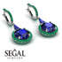 Hidden Halo Sapphire Earrings - Joanna No. 30