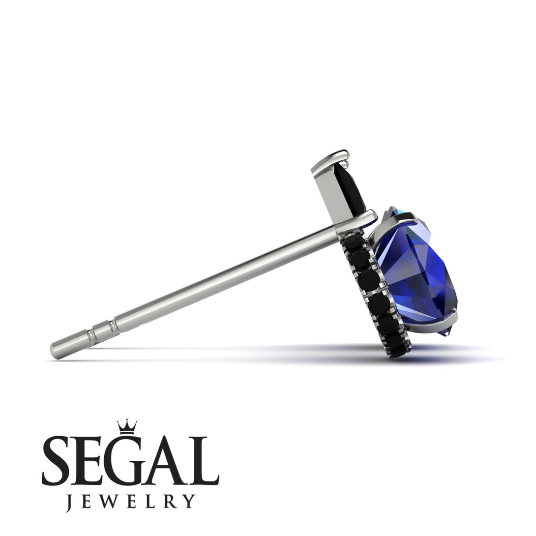 Hidden Halo Sapphire Earrings - Rosalie No. 45