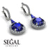 Hidden Halo Sapphire Earrings - Joanna No. 15