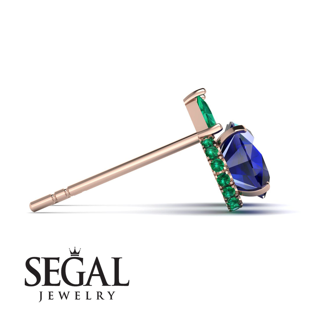 Hidden Halo Sapphire Earrings - Rosalie No. 29