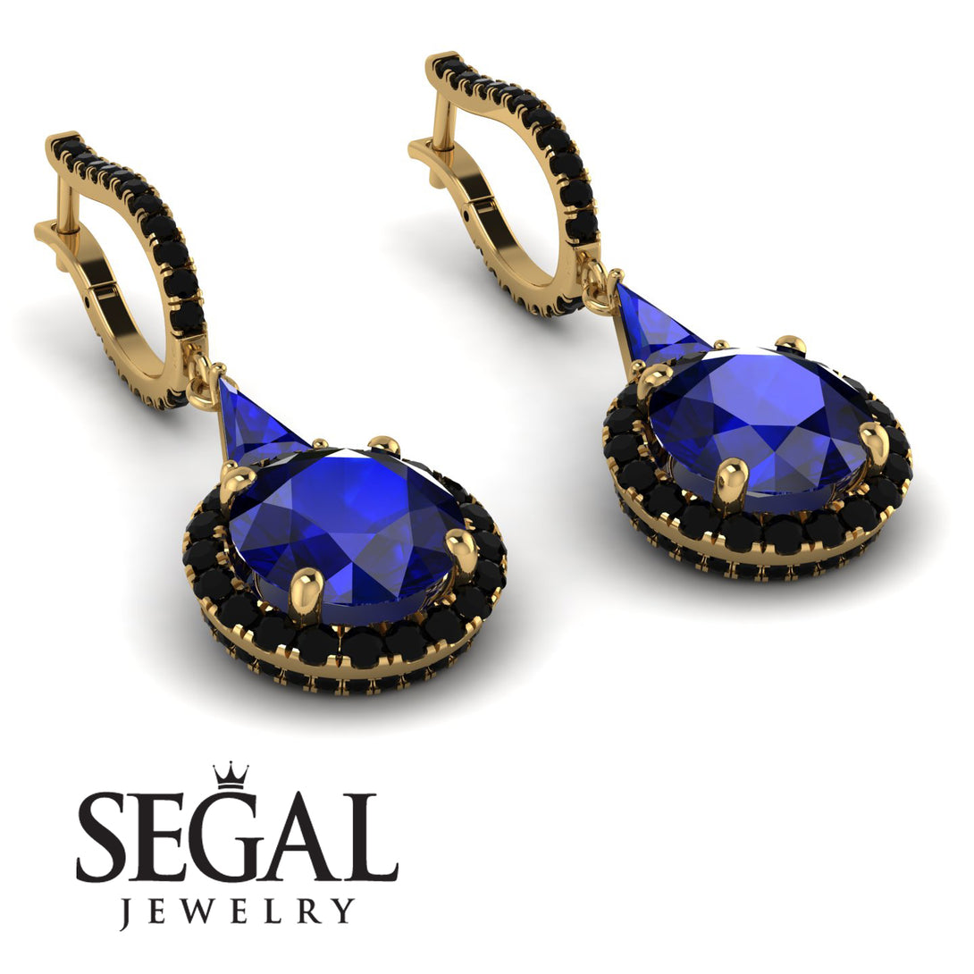 Hidden Halo Sapphire Earrings - Joanna No. 43