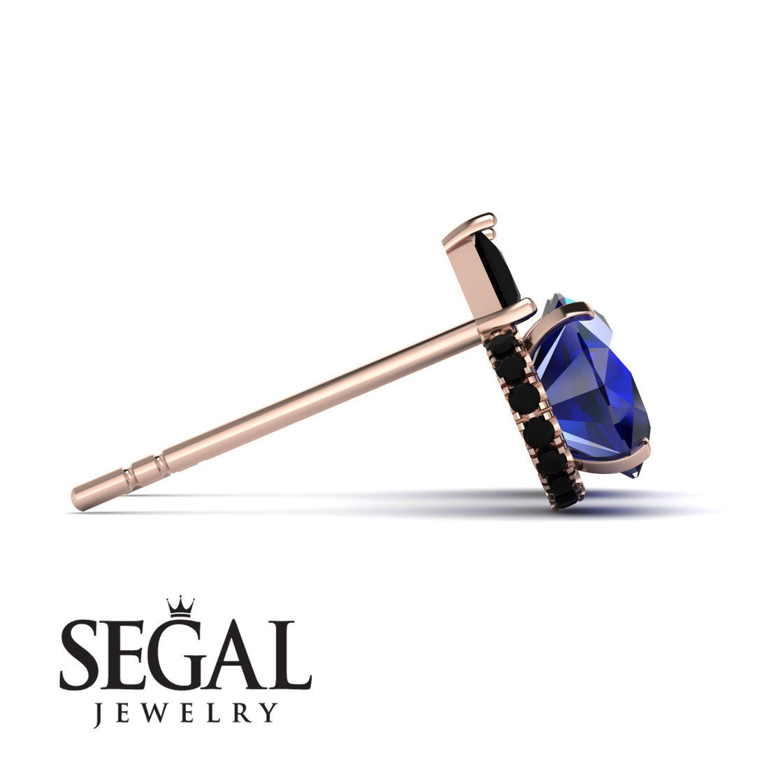 Hidden Halo Sapphire Earrings - Rosalie No. 44
