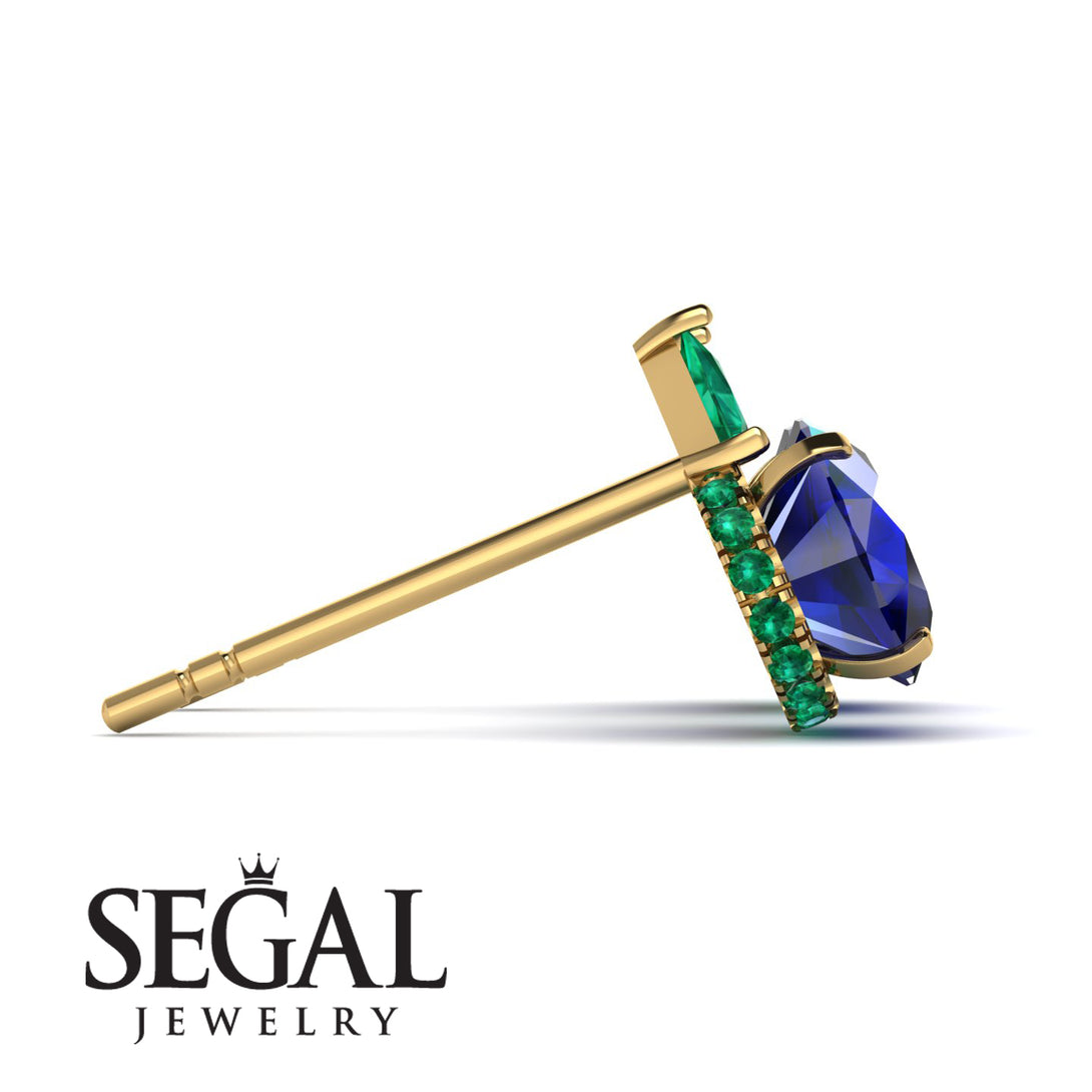 Hidden Halo Sapphire Earrings - Rosalie No. 28