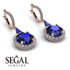 Hidden Halo Sapphire Earrings - Joanna No. 14