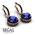 Hidden Halo Sapphire Hoop Earrings - Catalina No. 44