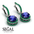 Hidden Halo Sapphire Hoop Earrings - Catalina No. 30