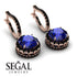 Hidden Halo Sapphire Hoop Earrings - Catalina No. 44