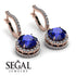 Hidden Halo Sapphire Hoop Earrings - Catalina No. 14