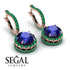 Hidden Halo Sapphire Hoop Earrings - Catalina No. 29