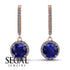 Hidden Halo Sapphire Hoop Earrings - Catalina No. 14