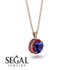 Hidden Halo Sapphire Necklace - Catalina No. 59