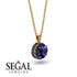 Hidden Halo Sapphire Necklace - Catalina No. 73