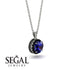 Hidden Halo Sapphire Necklace - Catalina No. 45