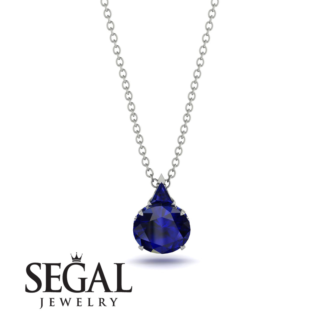 Hidden Halo Sapphire Necklace - Rosalie No. 75