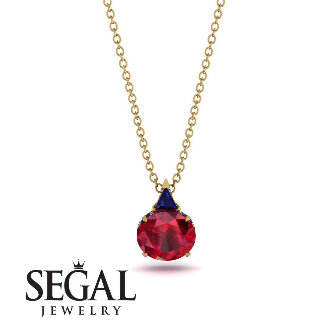 Hidden Halo Ruby Necklace - Rosalie No. 70