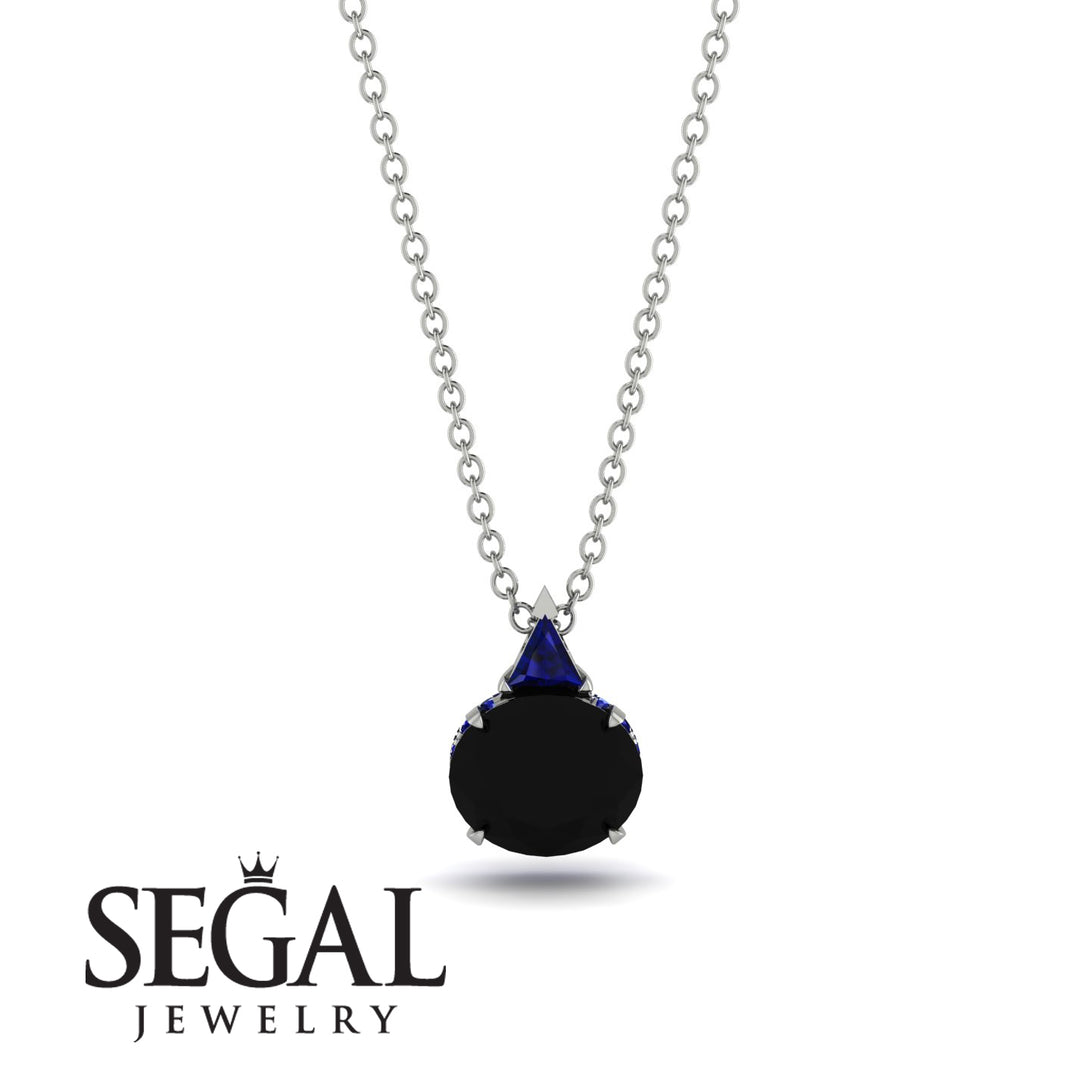 Hidden Halo Black Diamond Necklace - Rosalie No. 69