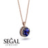 Hidden Halo Sapphire Necklace - Catalina No. 14