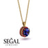Hidden Halo Sapphire Necklace - Catalina No. 58