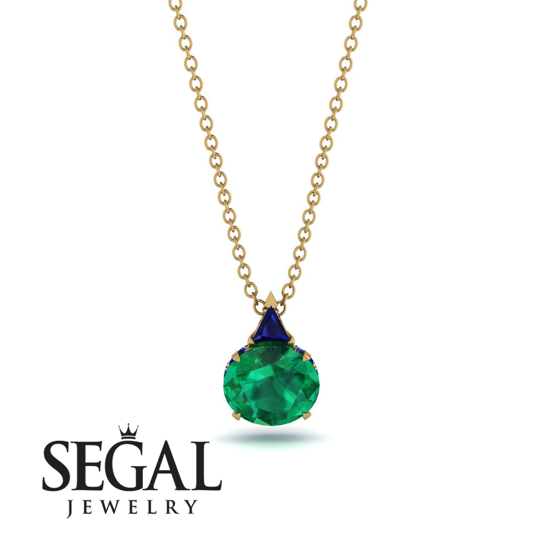 Hidden Halo Emerald Necklace - Rosalie No. 64
