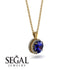 Hidden Halo Sapphire Necklace - Catalina No. 13