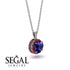 Hidden Halo Sapphire Necklace - Catalina No. 60