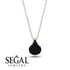 Hidden Halo Black Diamond Necklace - Rosalie No. 68