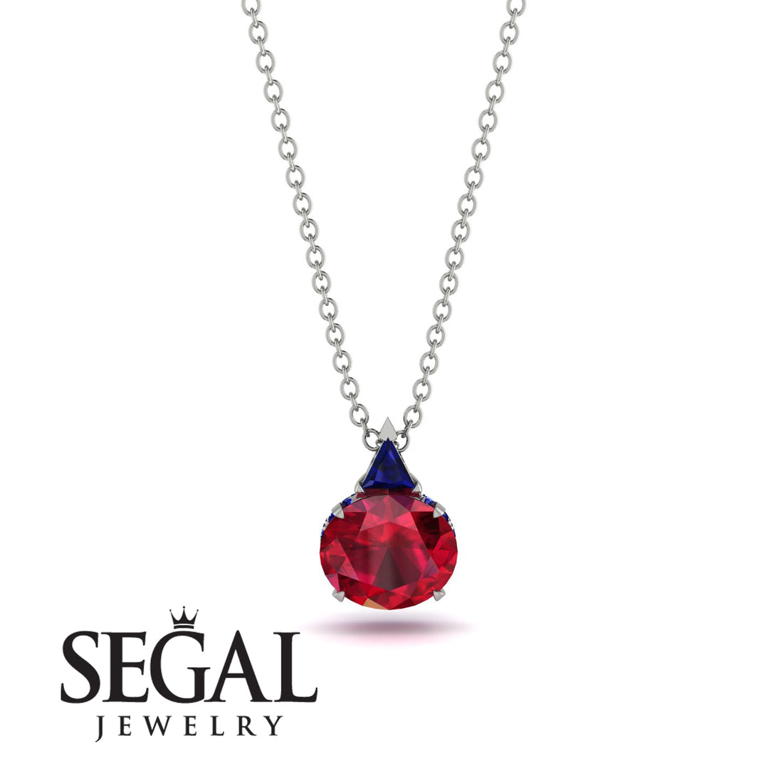 Hidden Halo Ruby Necklace - Rosalie No. 72