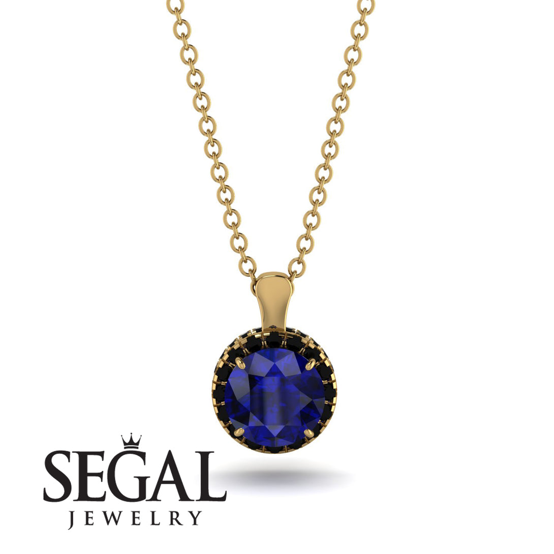 Hidden Halo Sapphire Necklace - Catalina No. 43