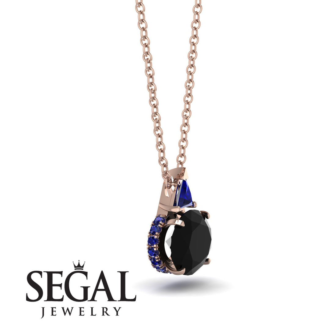 Hidden Halo Black Diamond Necklace - Rosalie No. 68
