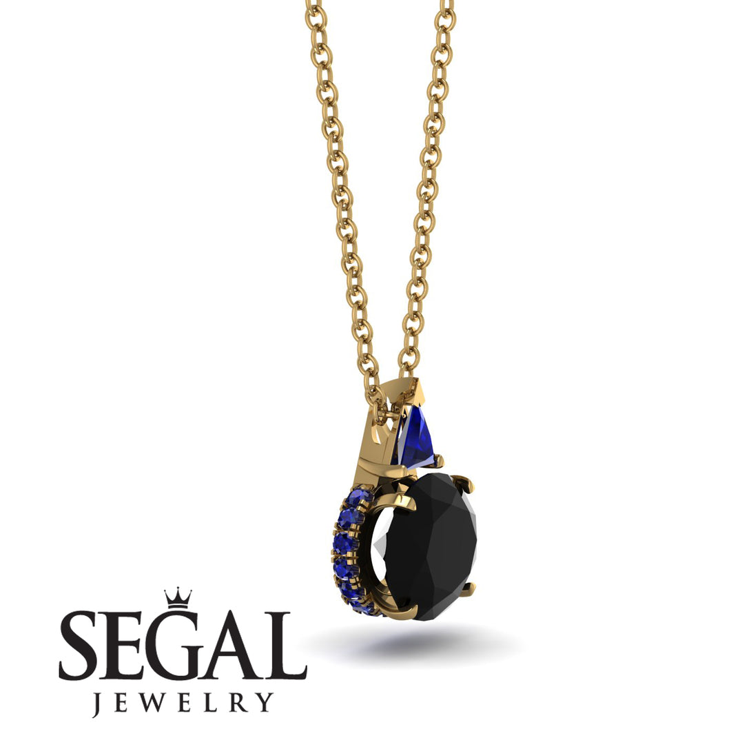 Hidden Halo Black Diamond Necklace - Rosalie No. 67