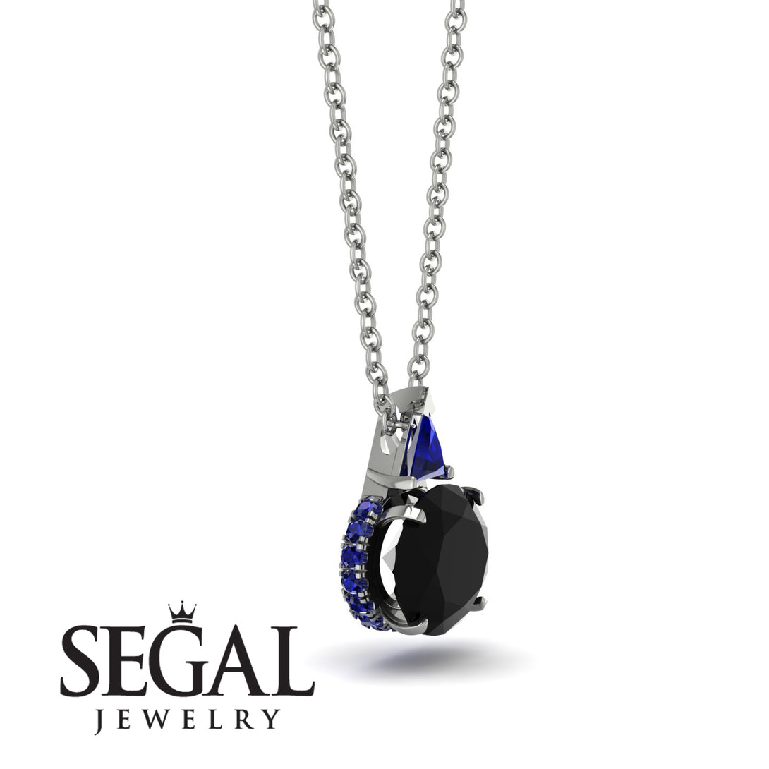 Hidden Halo Black Diamond Necklace - Rosalie No. 69