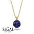 Hidden Halo Sapphire Necklace - Catalina No. 73