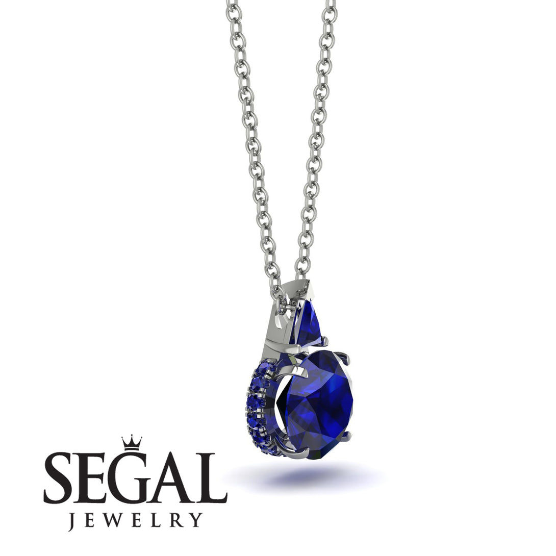 Hidden Halo Sapphire Necklace - Rosalie No. 75