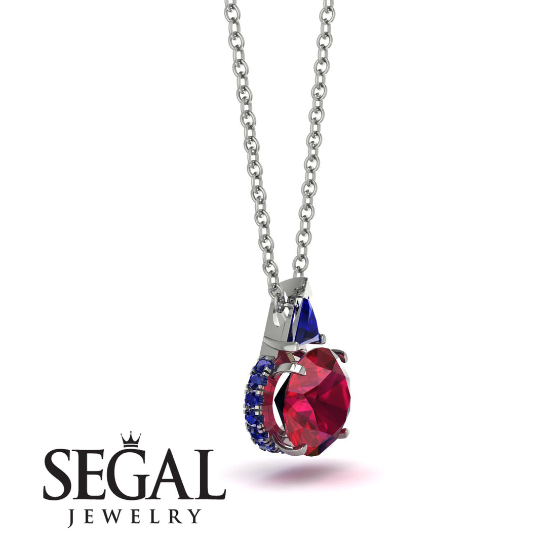 Hidden Halo Ruby Necklace - Rosalie No. 72