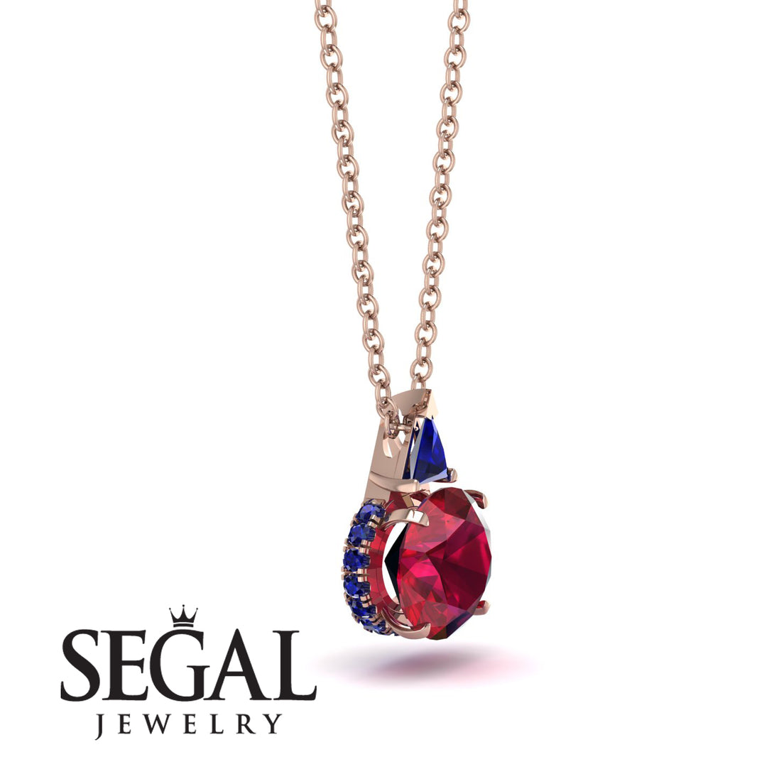Hidden Halo Ruby Necklace - Rosalie No. 71