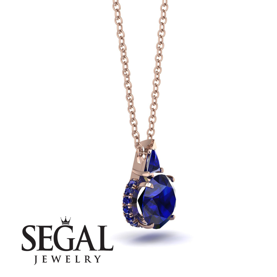 Hidden Halo Sapphire Necklace - Rosalie No. 74