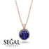 Hidden Halo Sapphire Necklace - Catalina No. 14
