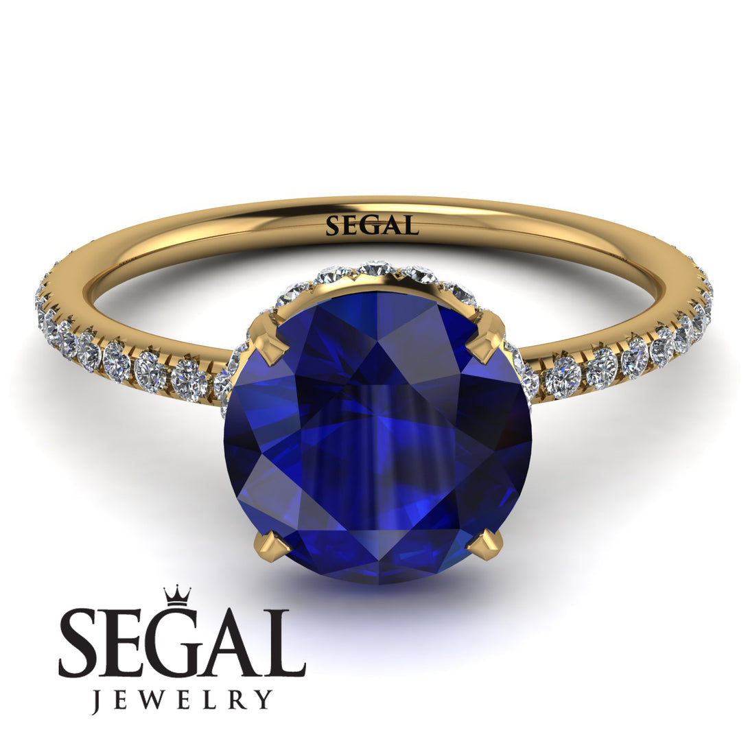 Hidden Halo Sapphire Ring - Fiona No. 13