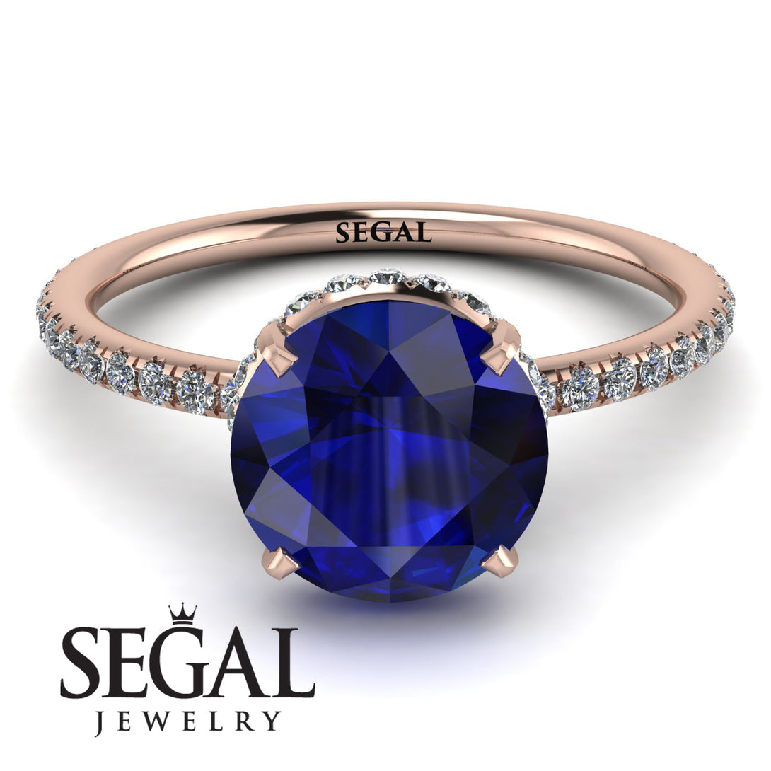 Hidden Halo Sapphire Ring - Fiona No. 14