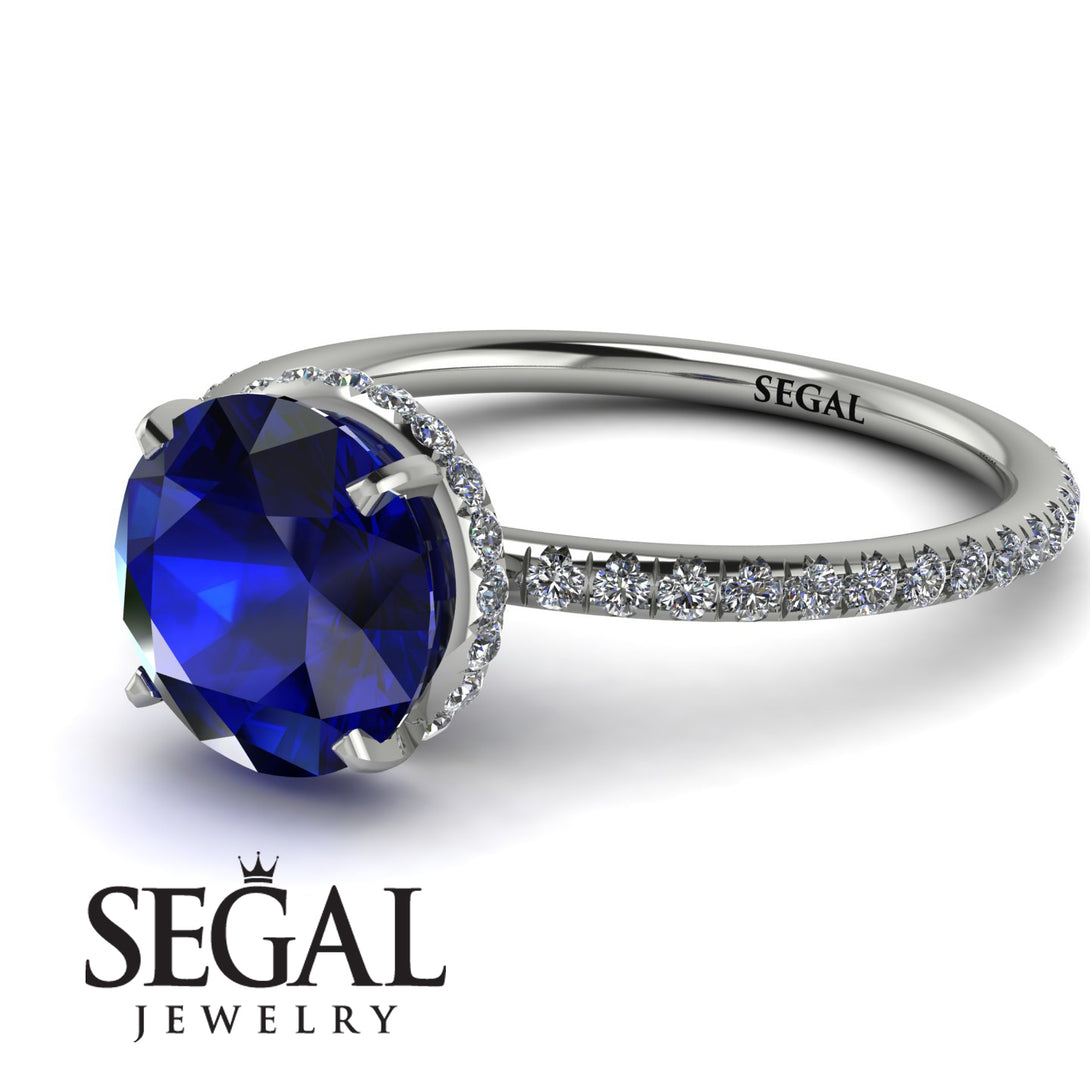 Hidden Halo Sapphire Ring - Fiona No. 15