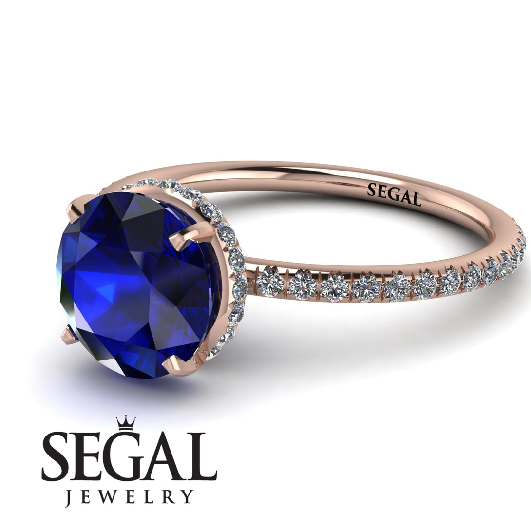 Hidden Halo Sapphire Ring - Fiona No. 14