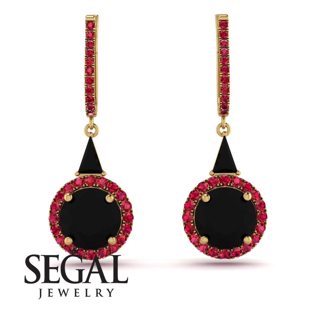 Hidden Halo Black Diamond Earrings - Joanna No. 52