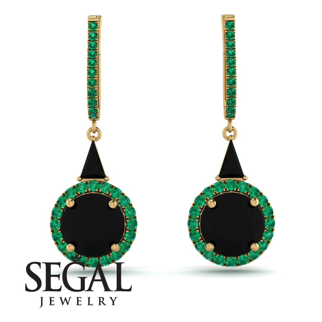 Hidden Halo Black Diamond Earrings - Joanna No. 22